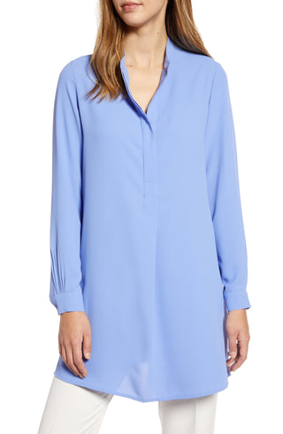 Anne Klein Women's Tunic Blouse Blue Size Medium