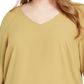 Bar III Women's Trendy Plus Bell Cuff Top Yellow Size 2X