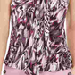 Bar III Women’s Printed Tie-Neck Top (S Begonia Multi) Bright Pink Size Small