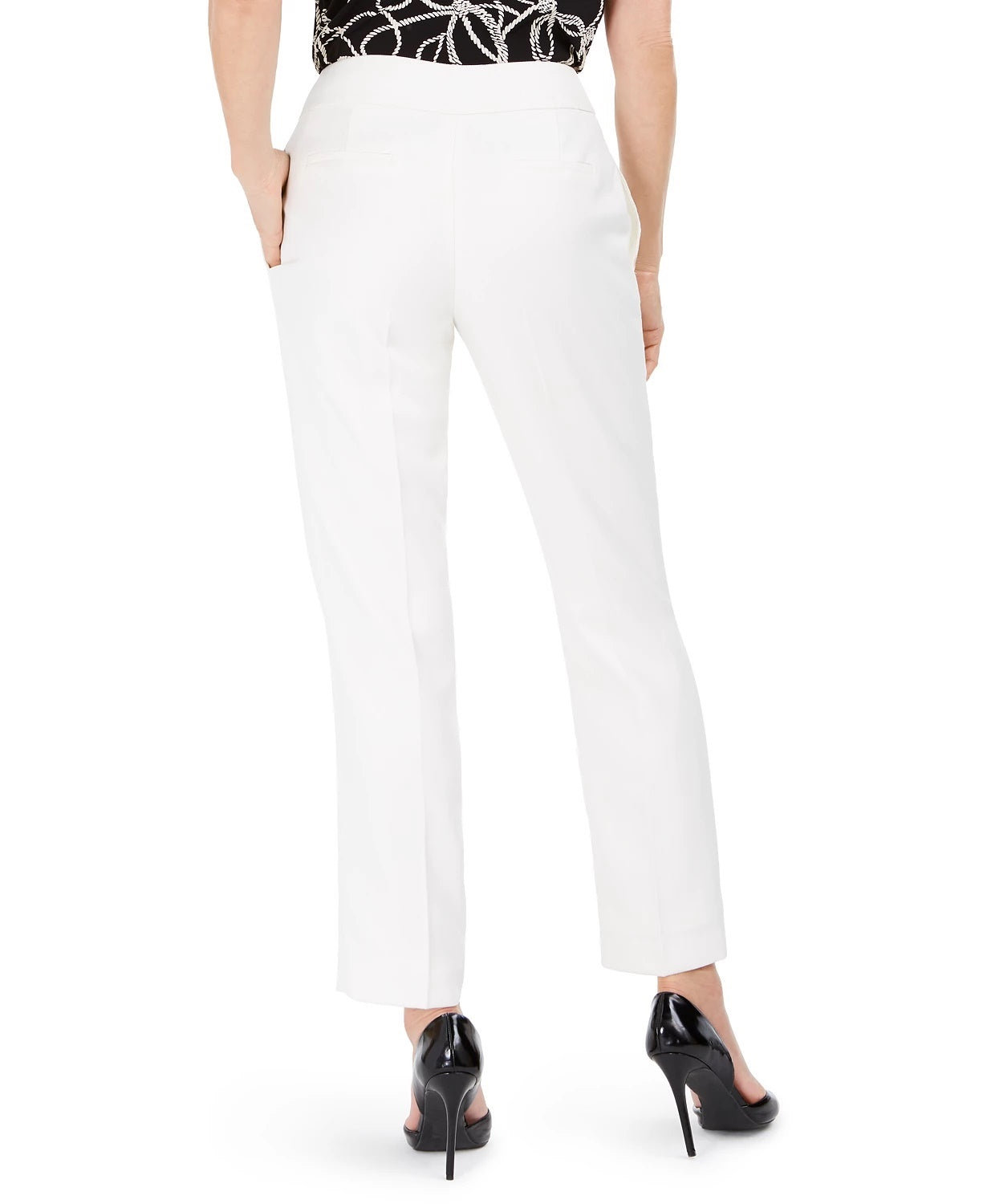 Kasper Women's Herringbone Ankle Dress Pants White Size 4
