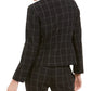 Kasper Women's Windowpane-Plaid One-Button Blazer Charcoal Size 6