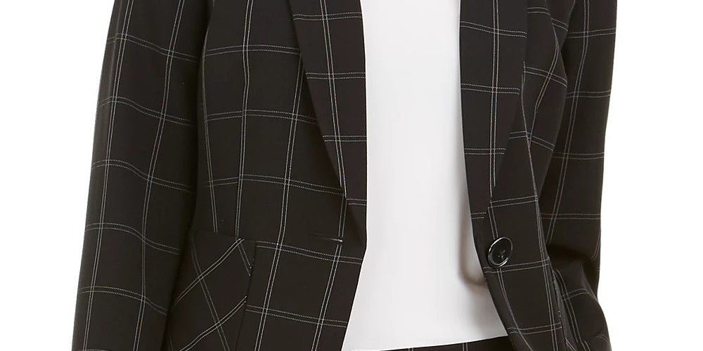 Kasper Women's Striped Blazer Wear To Work Jacket  Black Size 8 Petite