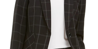 Kasper Women's Striped Blazer Wear To Work Jacket  Black Size 8 Petite