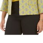 Kasper Women's Printed Blazer Jacket Yellow Size 14W