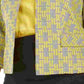 Kasper Women's Printed Blazer Jacket Yellow Size 18W