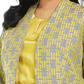 Kasper Women's Printed Blazer Jacket Yellow Size 16 W