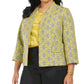 Kasper Women's Yellow Printed Blazer Jacket Yellow Size 22W