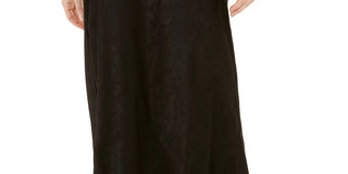 Bar III Women's Shimmer Midi Skirt Black Size X-Large