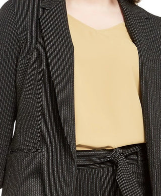 Bar III Women's Trendy Plus Size Striped Blazer Charcoal Size 2X