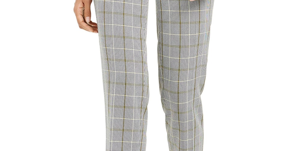 Bar III Women's Plaid Straight-Leg Pants Black Size 2