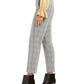 Bar III Women's Plaid Straight-Leg Pants Gray Size 0