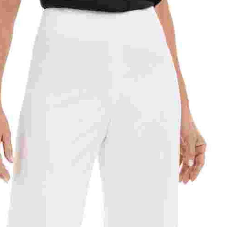 Kasper Women's White Straight Leg Pants Natural Size 12