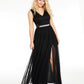 BCX Juniors' Glitter Lace & Mesh Gown Black Size 11