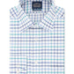 Eagle Men's Windowpane Plaid Collared Classic Fit Stretch Dress Shirt Blue Size 17.1/2X34-35