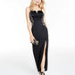 BCX Women's Embroidered Spaghetti Strap Maxi Sheath Formal Dress Black Size 11