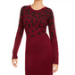 BCX Junior's Cheetah Print Sweater Dress Red Size XX-Small