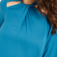 Thalia Sodi Women's Twist Neck Cutout Top  Blue Size Medium