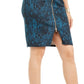 Thalia Sodi Women's Snake Print Zip Front Sleeveless Scuba Dress Blue Size Medium