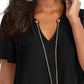 Thalia Sodi Women's Chain Trim Top Black Size Medium