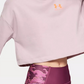 Under Armour Women's Logo Graphic Long Sleeve Crew Neck Crop Top Sweater Pink Size X-Large