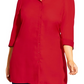 City Chic Women's Dynamic Collar Rolled Sleeve Tunic Top Red Size XS