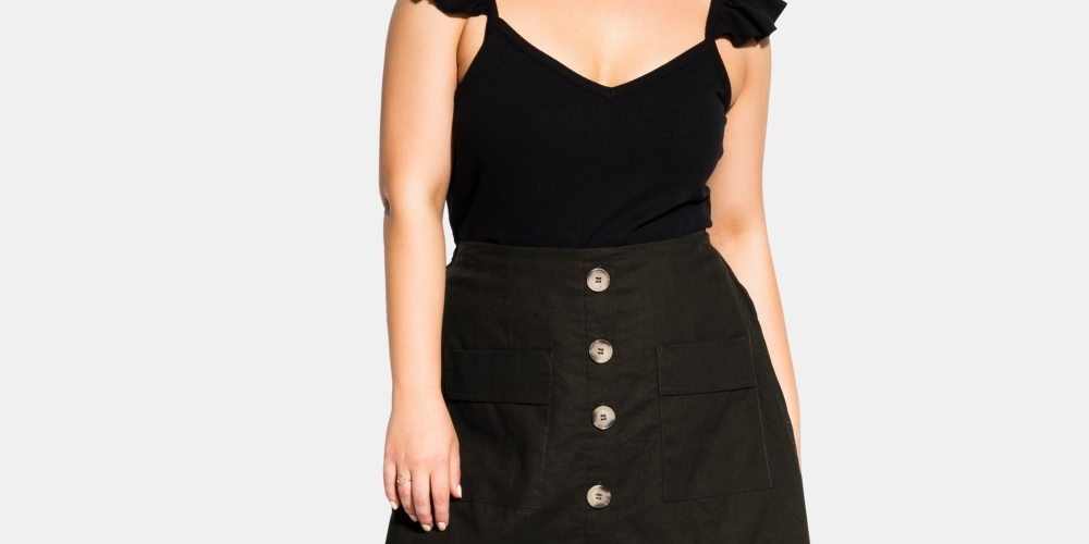 City Chic Women's Trendy Plus Size Mini Skort Green Size X-Small / 14