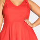 City Chic Women's Trendy Strappy Halter Top Red Size 24W