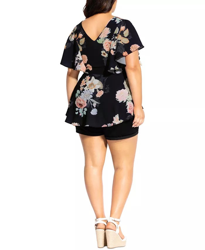 City Chic Women's Trendy Plus Size Mid Summer Top Orange Size 24W