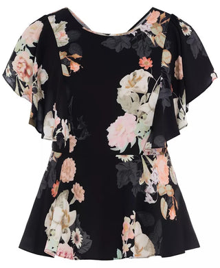 City Chic Women's Trendy Plus Size Mid Summer Top Orange Size 24W