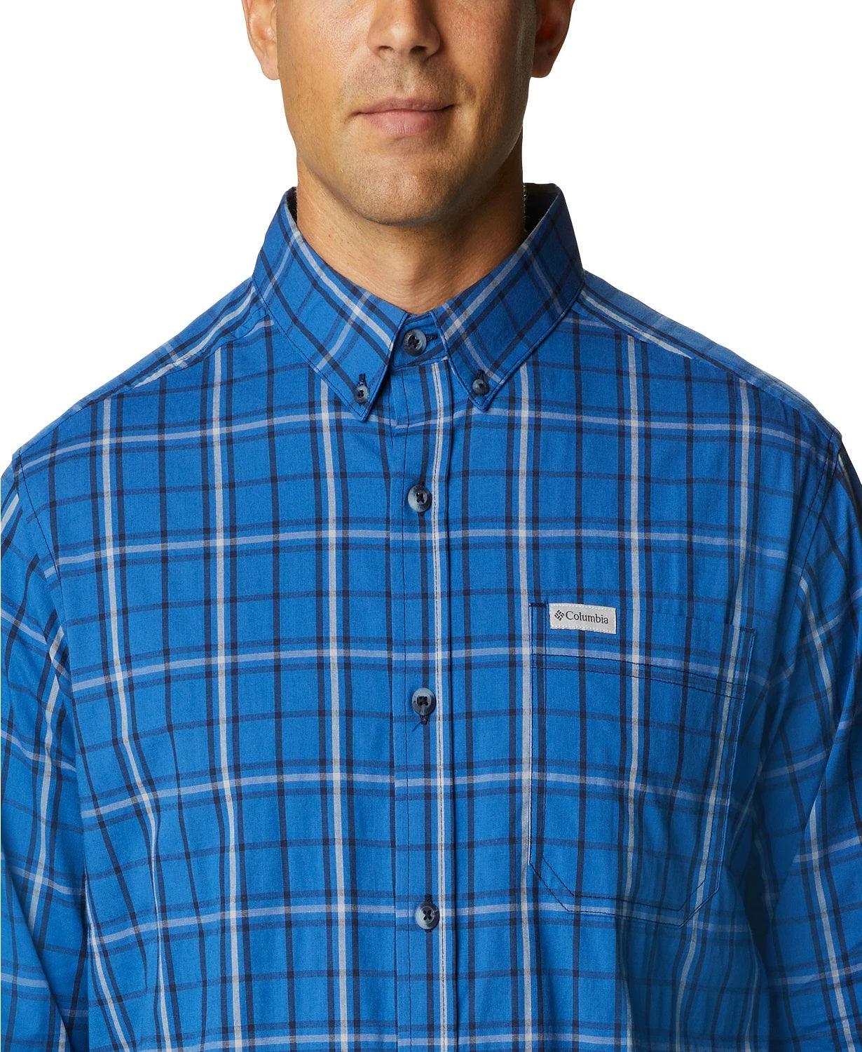 Columbia Men's Rapid Rivers Ii Long Sleeve Shirt Blue Size Medium