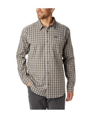 Columbia Men's Vapor Ridge Iii Plaid Shirt Beige Size Medium