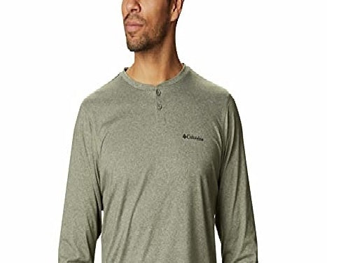 Columbia Men's Thistletown Park Long Sleeve Henley Shirt Green Size Small