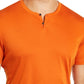 Alfani Men's Soft Touch Stretch Henley  Orange Size XX-Large