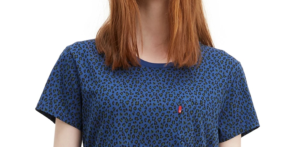 Levi's Women's Cotton Printed Perfect T-Shirt Navy Size Small