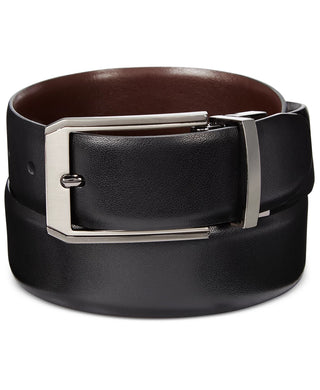 Perry Ellis Portfolio Men's Leather Mr. Pebble Reversible Belt Black Size 38 REG