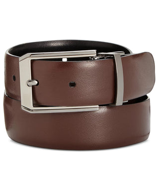 Perry Ellis Portfolio Men's Leather Mr. Pebble Reversible Belt Black Size 38 REG