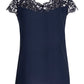 City Chic Women's Lace Yoke Blouse Blue Size Petite Small