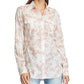Ralph Lauren Women's Beige Floral Cuffed Collared Button Up Wear To Work Top Red Size Small