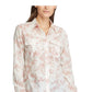 Ralph Lauren Women's Beige Floral Cuffed Collared Button Up Wear To Work Top Red Size Small