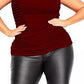 City Chic Women's Trendy Plus Size Ruched Top Red Size Small Petite