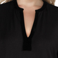 Ralph Lauren Women's Plus Velvet Trim V-Neck Blouse Black Size 1X