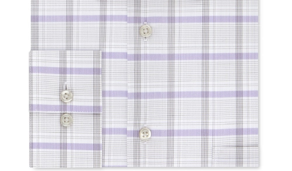 Van Heusen Men's Classic/Regular-Fit Wrinkle-Free Performance Stretch Flex Collar Check Dress Shirt Gray Size 18X36-37