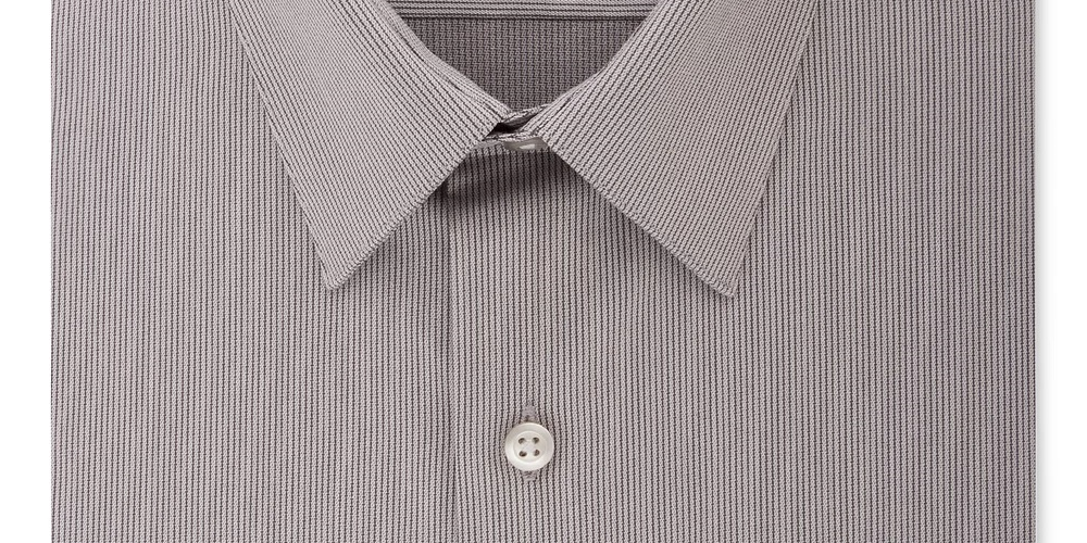 Van Heusen Men's Fit Flex Collar Stripe Dress Shirt Gray Size 18.5X34-35