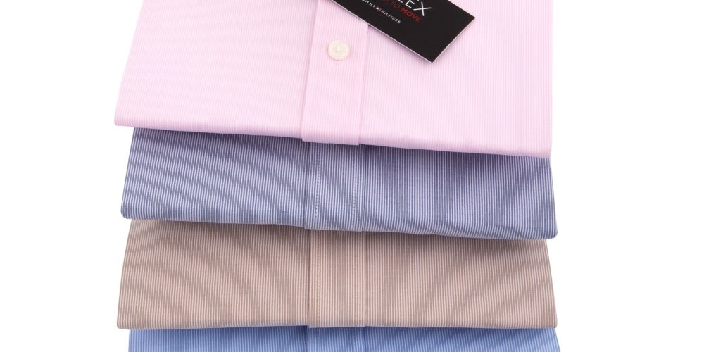 Tommy Hilfiger Men's Stretch Athletic Fit Dress Shirt Pink 16.5x36-37