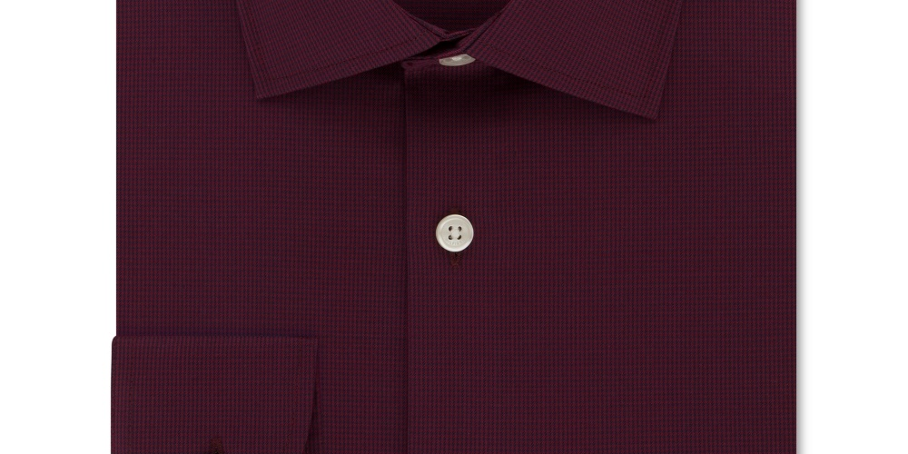 Tommy Hilfiger Men's Slim Fit Non Iron Performance Stretch Check Dress Shirt Red Size 16.5X36-37