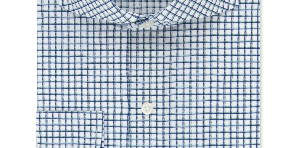 Tommy Hilfiger Men's Classic Fit Non ron Thflex Supima Stretch Check Dress Shirt White Size 17X36-37