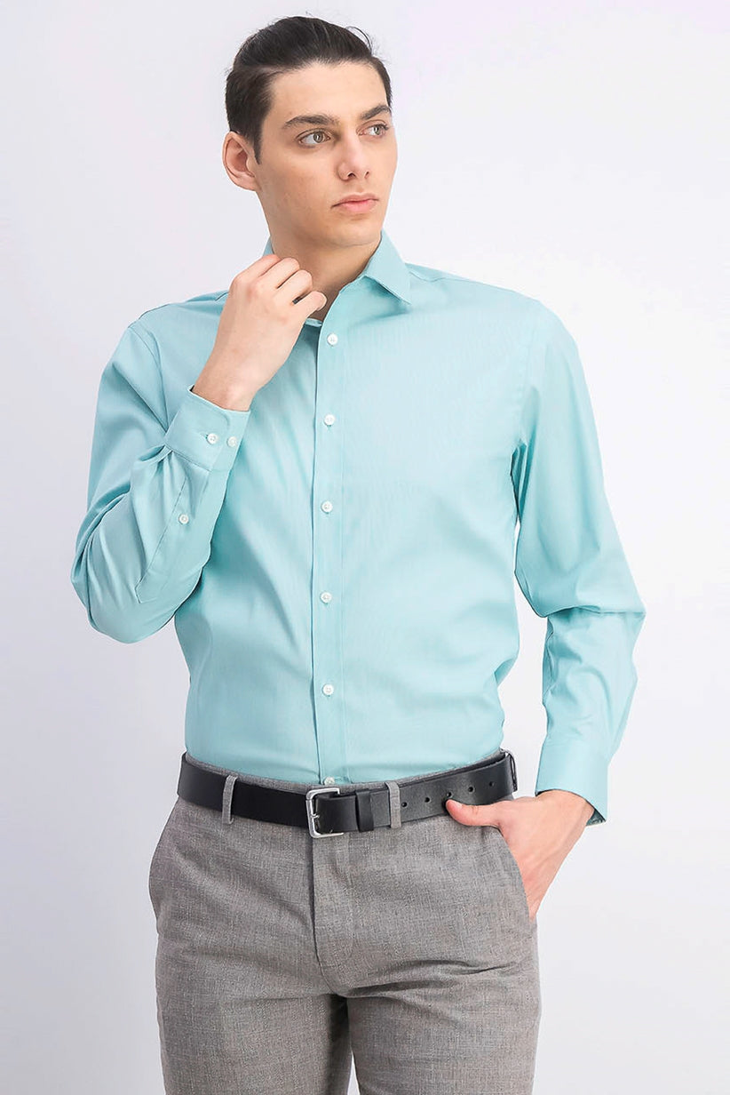 Tommy Hilfiger Men's Athletic-Fit Flex Collar Dress Shirt Green Size 34-35