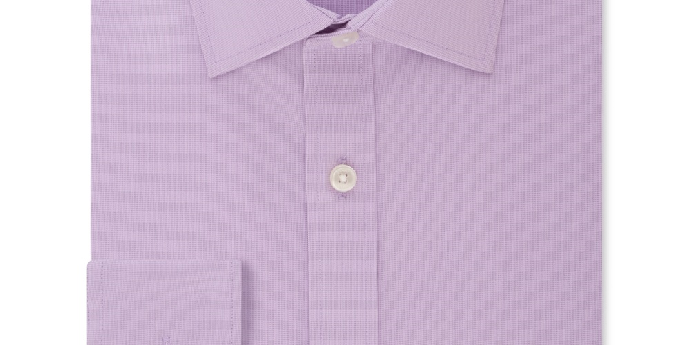 Tommy Hilfiger Men's Fitted Thflex Performance Stretch Solid Dress Shirt  Purple Size 15.5X34-35