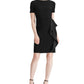 Ralph Lauren Women's Short Sleeve Jewel Neck Above The Knee Shift Dress Black Size 16
