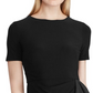 Ralph Lauren Women's Short Sleeve Jewel Neck Above The Knee Shift Dress Black Size 16